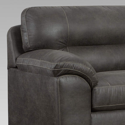 Roundhill Furniture Tirana Contemporary Fabric Pillow-top Arm Chair with Ottoman in Sequoia Ash