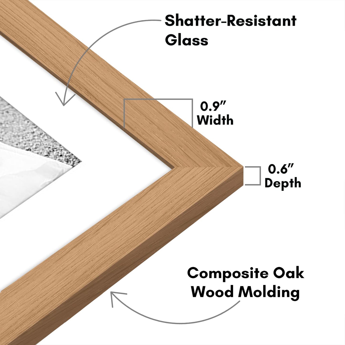 Americanflat Set of 7 Picture Frames with Shatter-Resistant Glass - Gallery Wall Frame Set with One 11x14, Two 8x10 and Four 5x7 Frames - Signature Collection - Dark Oak
