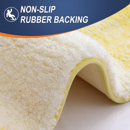 OLANLY Large Bathroom Rug Mat - Extra Soft Microfiber, Quick Dry & Machine Washable | 54x24, Yellow