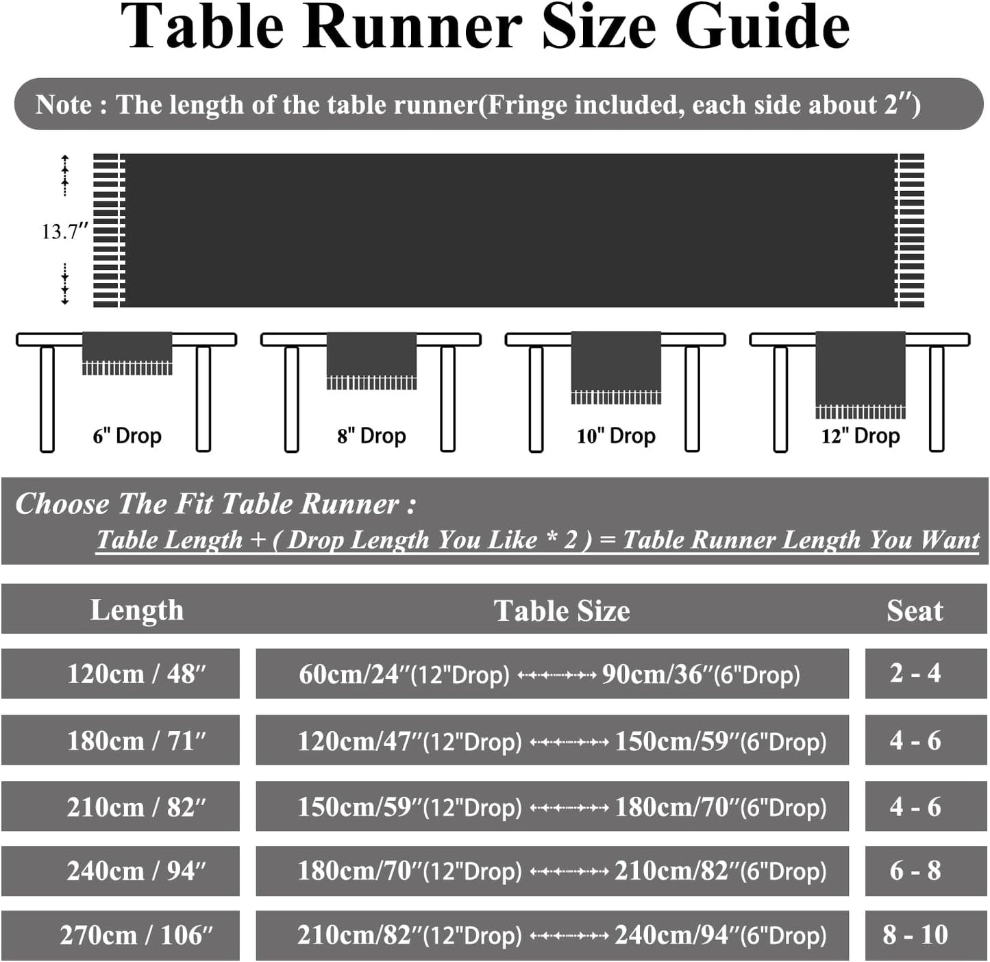13 82 Inch Floral Jacquard Dining Table Runner with Fringe Elegant Natural End Table Runner for Graden Kitchen