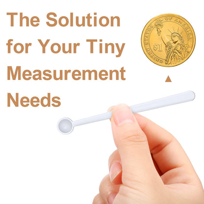 Chengu 200 Pieces Mini Measuring Spoons 1/32 Teaspoon Micro Scoops 0.15 ml Mini Spice Scoop Micro Powder Scoop for Sugar Herbs Cosmetics Coffee Milk Measurement Tools Supplies