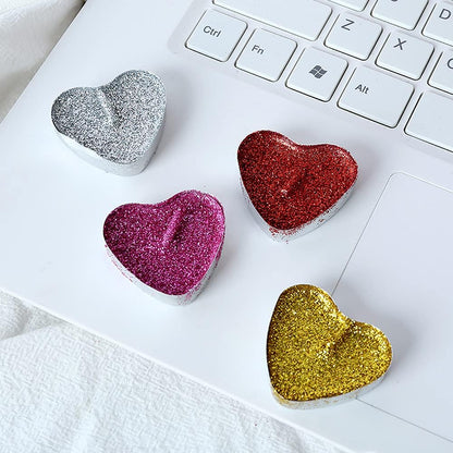 Bling Bling Heart-Shaped Tealight Candles, 10PCS Love Romantic Candle with 100PCS Silk Rose Petals for Weddings,
