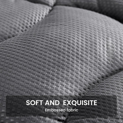 SLEEP ZONE Full Size Cooling Mattress Topper, Premium Zoned Cool Mattress Pad Cover (Grey, Full)
