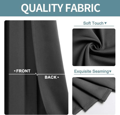 ChrisDowa Blackout Curtains - Thermal Insulated Room Darkening Panels for Bedroom & Living Room | Dark Grey, 42W x 84L