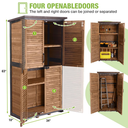GUTINNEEN Outdoor Storage Cabinet Upgraded with Metal Frame Durable Storage Shed with Floor and Adjustable Shevels Waterproof Garden Tool Shed