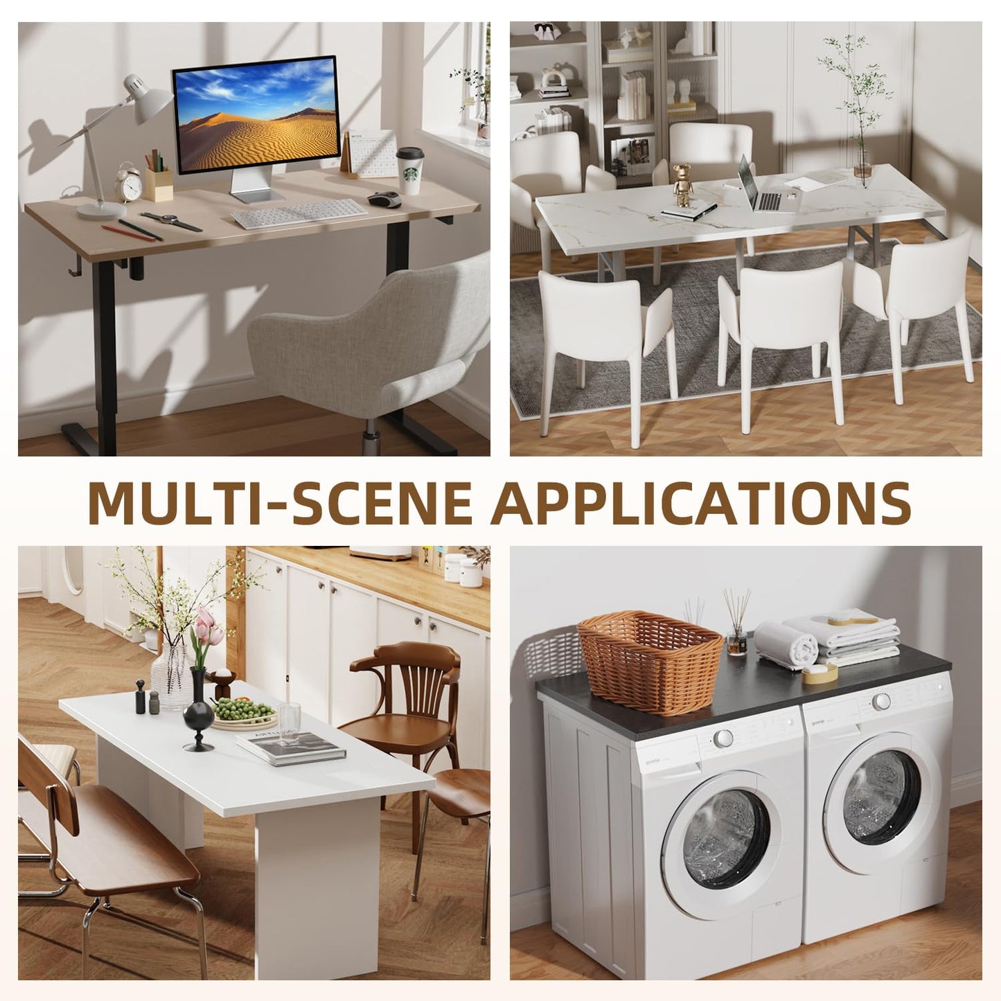 SSWOOD Universal Solid One-Piece Wood Table Top, 71"x32"x1" Workbench Top - Rectangular Particle Board for Standing Desk, Home Office Desk Countertop DlY, Washer Dryer, Coffee, Bar Tabletop