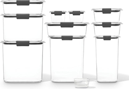 Rubbermaid Brilliance Pantry Storage Containers - 10 Piece Set | Clear & Airtight Design