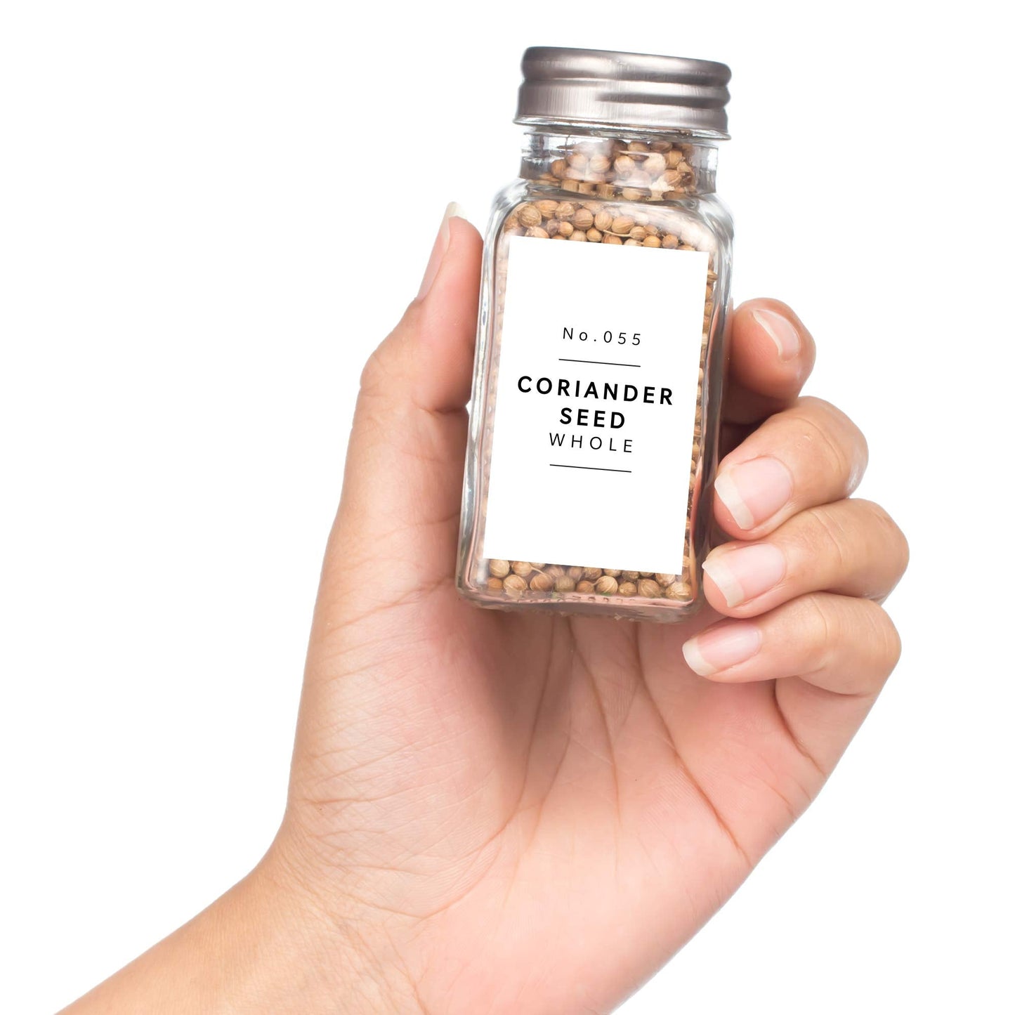 Lovable Labels Farmhouse Spice Jar Labels - Minimalist 184 Preprinted + 8 Blank Write-on Stickers Dishwasher Save & Waterproof Great for Spices and Seasonings Set to Organize Your Spice Rack
