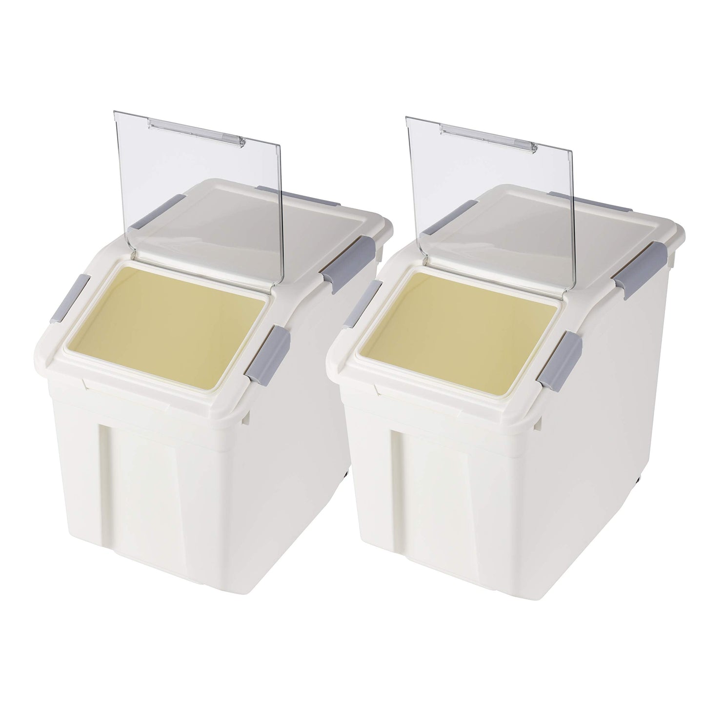 EonTone [2-Pack] 30 lbs Flour Storage Container, 25L Airtight Food Bin with Wheels BPA-Free