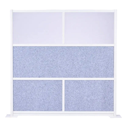 VEVOR Office Divider Privacy Partition, 1-Pack, 70" x 70" Modular Wall Room Divider, PET Workstation Cubicle Partition with Frosted Windows, Freestanding Privacy Panel Wall for Office Library