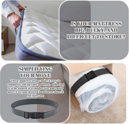 Skiennix Mattress Moving Straps - Adjustable Packing Straps with Buckles for Twin & Full Sizes (60" x 2")