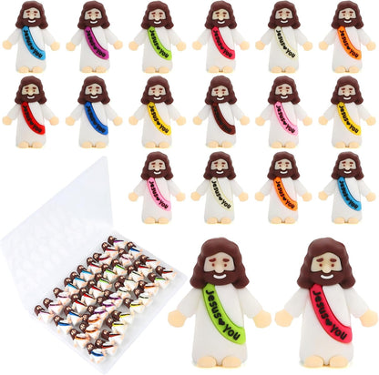 40 Pcs Mini Jesus Figurines in Bulk, Little Jesus Loves You Figures to Hide Tiny Action Figure for Crafts Pocket Seek