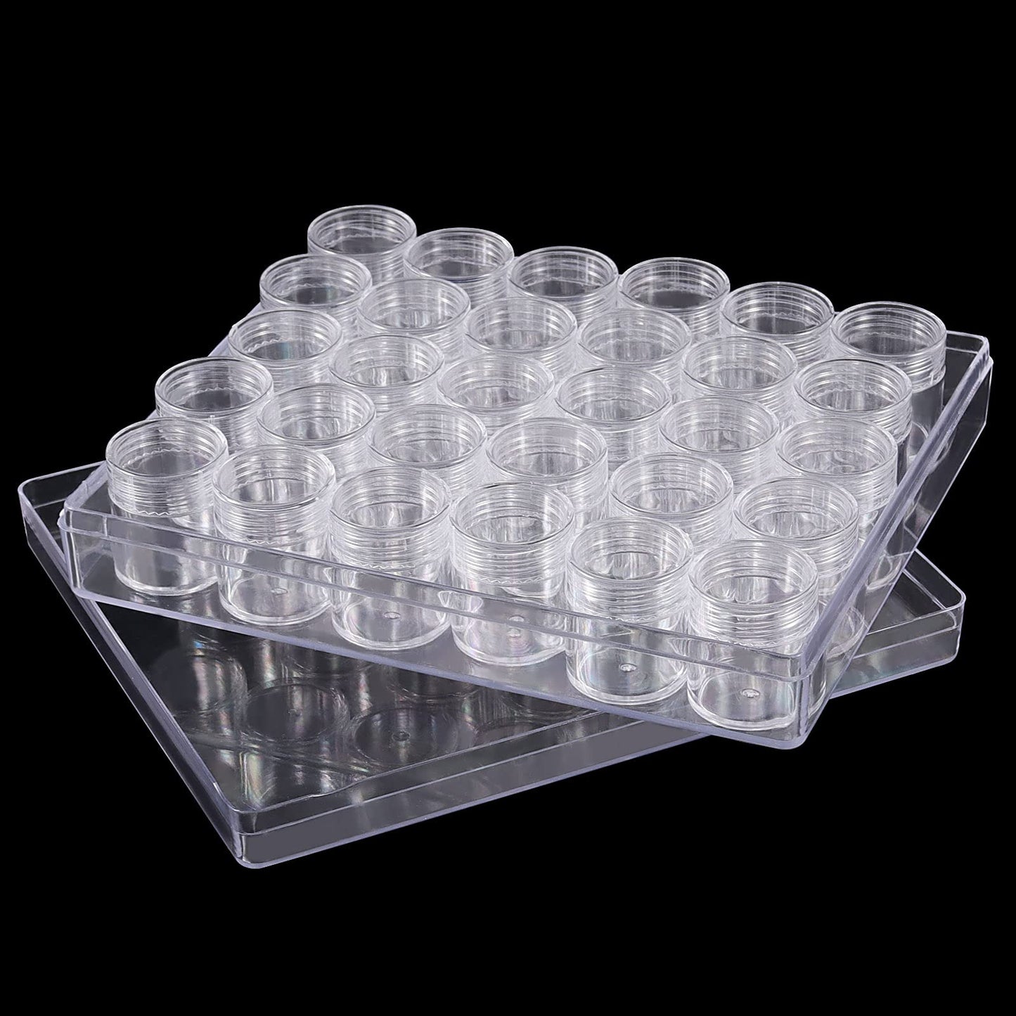 HOIGON 4 Pack 30 Grids Plastic Bead Storage Containers, Embroidery Diamond Storage Box with Lid, Diamond Painting Storage Containers for Jewelry DIY Rhinestones Sewing