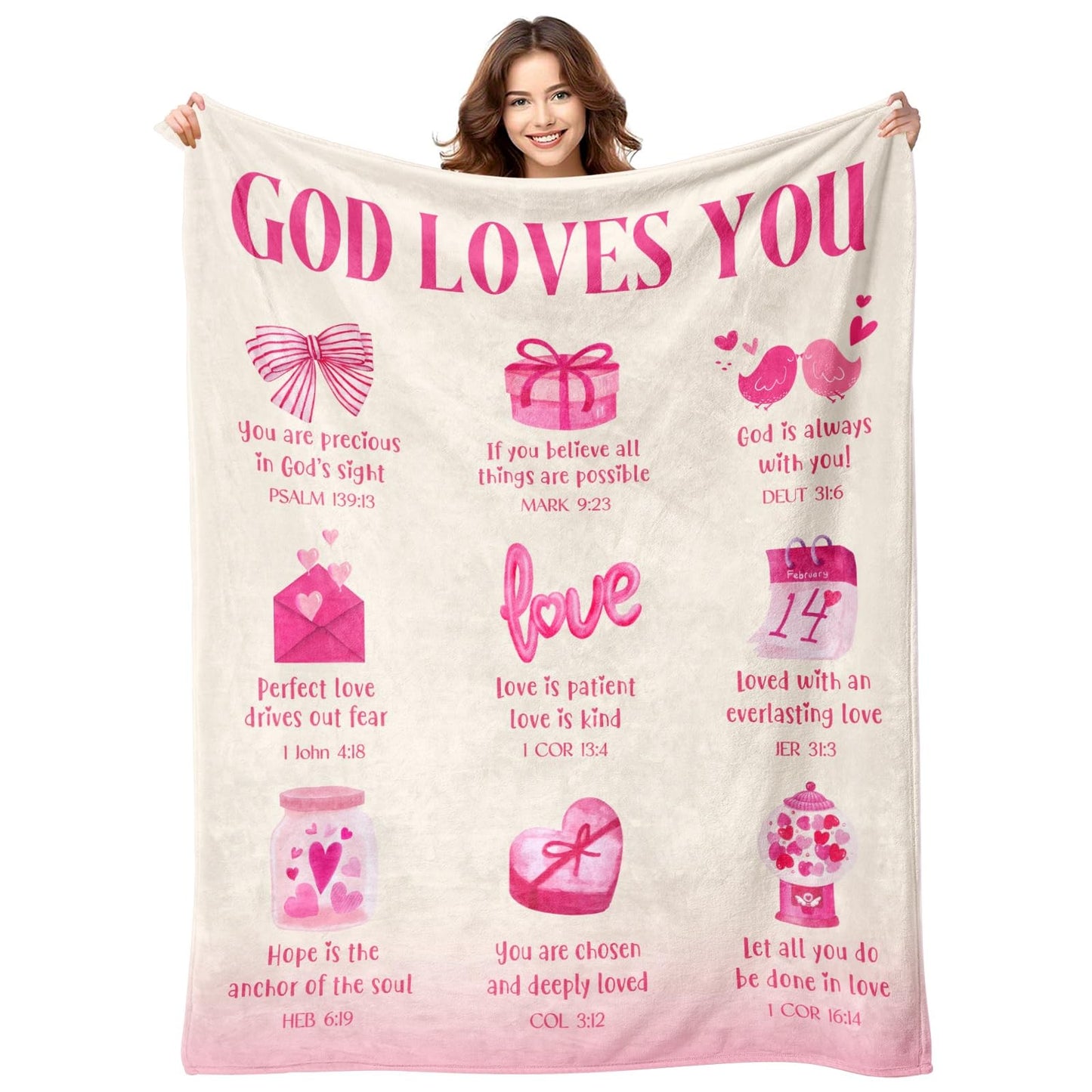 Easter Basket Stuffers for Teen Girls - Teen Girl Gifts Trendy Stuff - Baptism Gifts for Girl - Daughter, Granddaughter, Niece, Sister Gift On Easter Christmas Birthday - Baptism Blanket 50'' x 60''