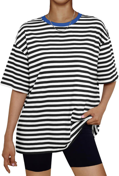 Trendy Queen Womens Oversized Summer T Shirts Plus Size Batwing Cute Casual Tops Short Sleeves Fashion Workout Clothes