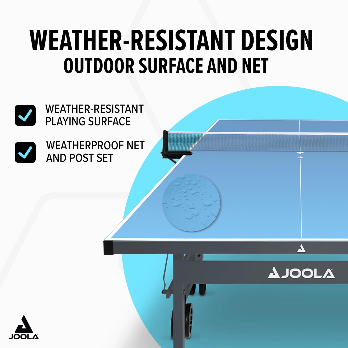 JOOLA NOVA Ping Pong Table with Waterproof Table Tennis Net Set - Quick Assembly - All Weather Aluminum Composite Surface - Tournament Quality - Indoor & Outdoor Compatible ‎Nova Plus