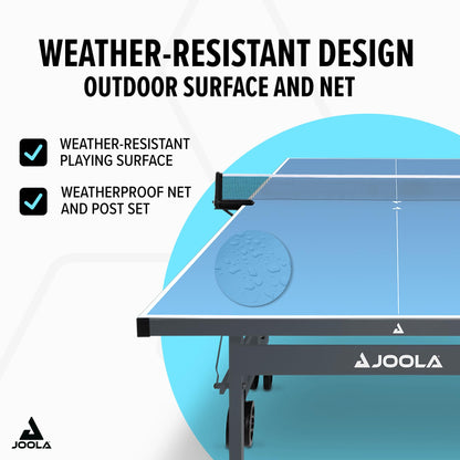 JOOLA NOVA Ping Pong Table with Waterproof Table Tennis Net Set - Quick Assembly - All Weather Aluminum Composite Surface - Tournament Quality - Indoor & Outdoor Compatible ‎Nova Plus