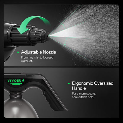 VIVOSUN Battery Powered Sprayer 0.5Gallon, Electric Spray Bottle USB Rechargeable, Automatic Water Pump Plant Mister with Adjustable Pressure, Easy to Refill, 2.2 Ah Battery