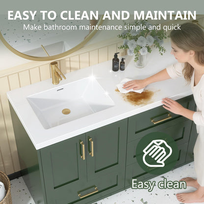 72 x 22 White Vanity Top with Sink Solid Surface Bathroom Vanity Sink Top with Double Sink Integrated Basin and Overflow in Glossy Pure White, Cabinet Not Included