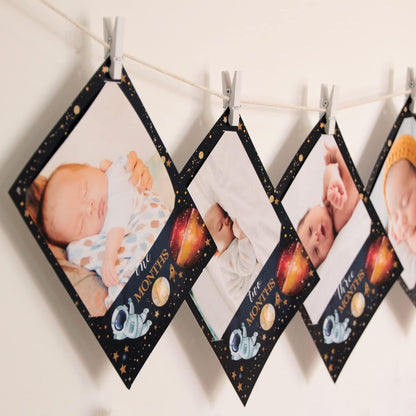 OZCZKZZ Space Photo Banner+Space High Chair Banner,First Birthday Decorations Picture Banner,Astros Birthday Party
