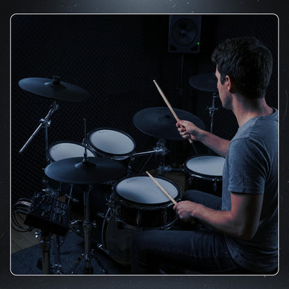 Lemon T950 Electronic Kick Drum - 20"x12" Single-Zone Mesh Bass Drum Trigger Pad, Acoustic-Style Wood Shell, Adjustable Tension, Works with Most Electronic Drum Modules, Quiet Practice, Full Size