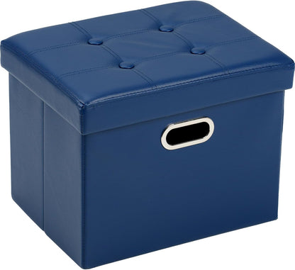 17x13x13in COSYLAND Storage Ottoman Leather Ottoman Rectangle Footrest Footstool Folding Ottoman for Room Dorm Small