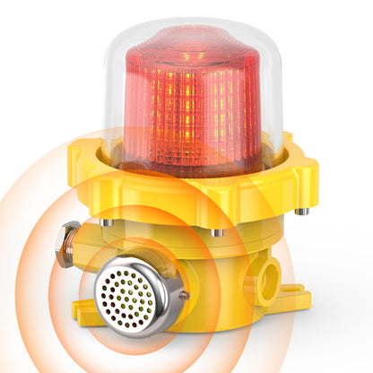ZJGMGD Industrial Rotating Siren Alarm with Red Strobe Light, High-Decibel 120dB Emergency Buzzer Beacon for Warehouse, Machinery, Intruder Alert DC24V