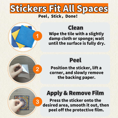 PVC Mosaic Tile Stickers 24 PCS Peel and Stick Checkerboard Wall Decals Self-Adhesive Backsplash for Kitchen Bathroom RV Waterproof Removable Instant Grid Upgrade (Style D, 3.94 x 3.94 Inch)