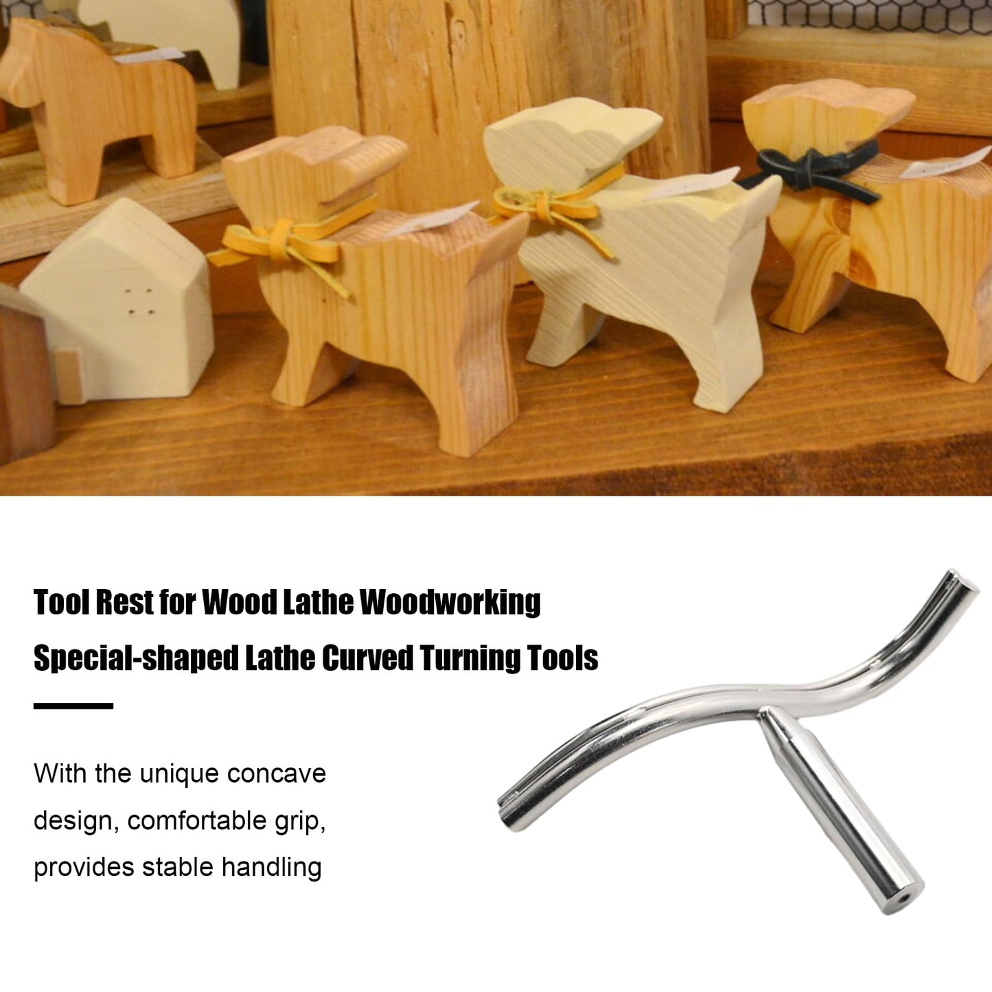Vkinman Curved Lathe Tool Rest 1 Inch Diameter Post for Woodworking Wood Turning Lathe Turning Tool DIY Lathe Accessories