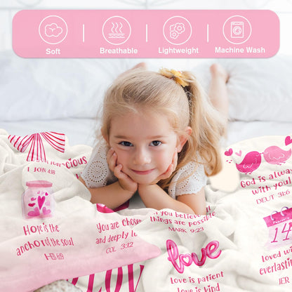 Easter Basket Stuffers for Teen Girls - Teen Girl Gifts Trendy Stuff - Baptism Gifts for Girl - Daughter, Granddaughter, Niece, Sister Gift On Easter Christmas Birthday - Baptism Blanket 50'' x 60''