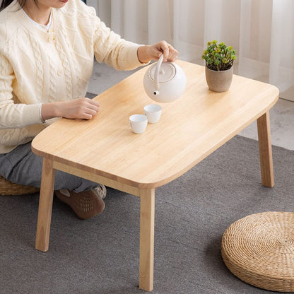 MHJKHG Foldable Wooden Table Living Room Coffee Table Foldable Coffee Table Children's Game Table Laptop Table，Wood Color 60x40x27cm