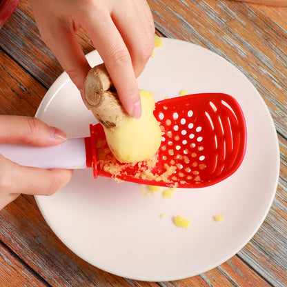 Chengu 6 Pieces Multifunctional Kitchen Cooking Spoon Heat Resistant Kitchen Spoons Colander Skimmer Scoop Egg Yolk Separator Gadgets Strainer for Grating, Draining, Mashing(Red)