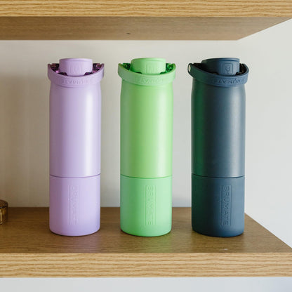 BrüMate Rise 25oz Water Bottle With 100% Leakproof Covered Silicone Straw | Insulated Stainless Steel Water Bottle | Cup-Holder Friendly | Fast Flow | Soft Sip Silicone Spout | BPA-Free (Lavender)