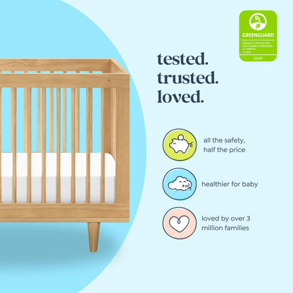 Davinci Marley 3-in-1 Convertible Crib in Honey, Greenguard Gold and FSC® Certified
