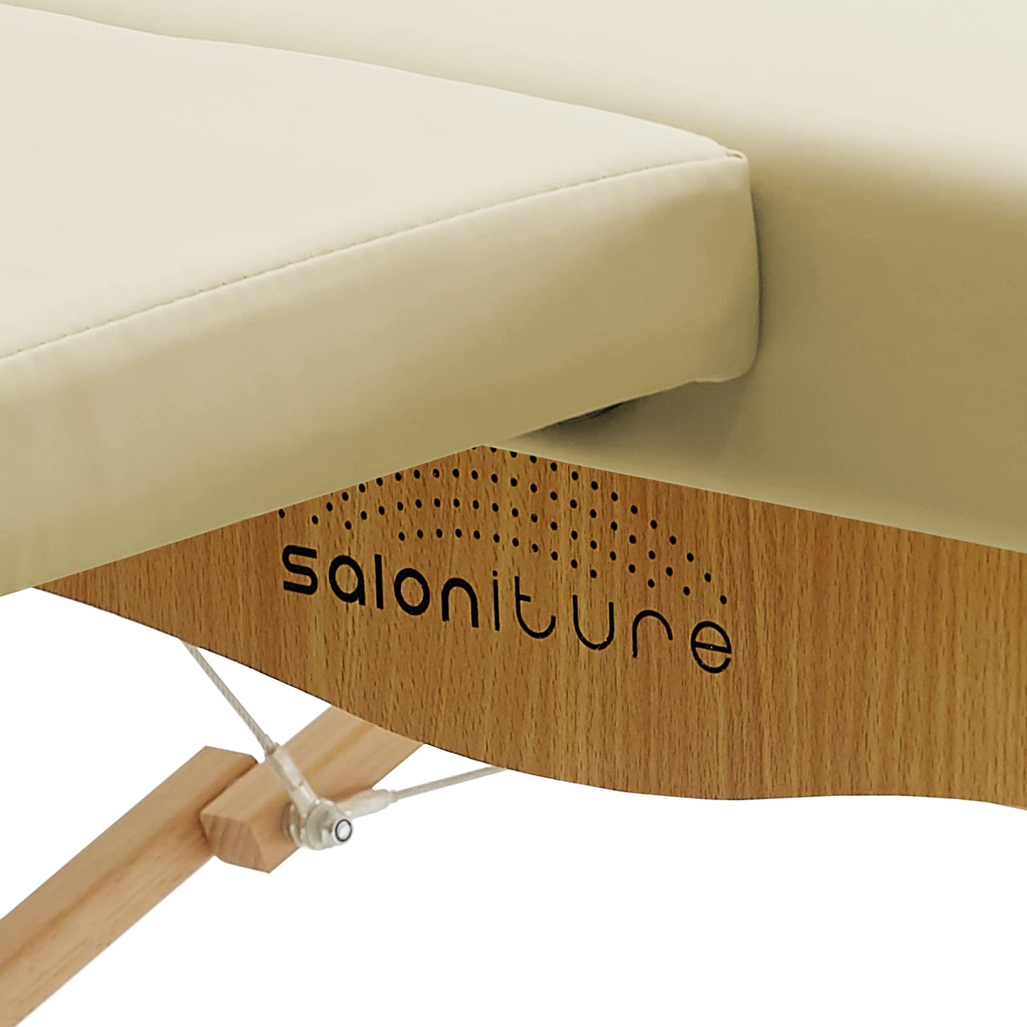Saloniture Portable Physical Therapy Massage Table - Low to Ground Stretching Treatment Mat Platform - Cream