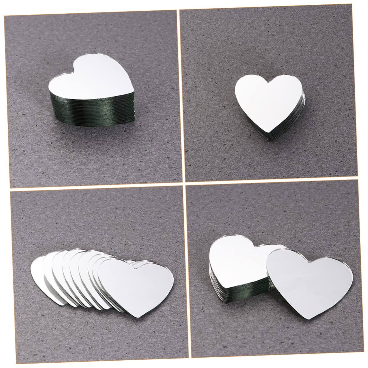 EXCEART 30Pcs Heart-Shaped Glass Mirror Tiles for DIY Craft Projects Compact Small Mirrors with Smooth Rounded Edges Safe for Handbag Storage and Makeup Vanity