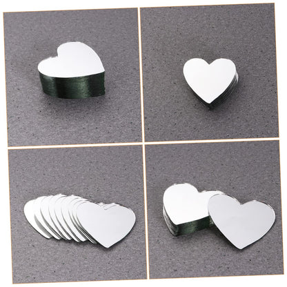 EXCEART 30Pcs Heart-Shaped Glass Mirror Tiles for DIY Craft Projects Compact Small Mirrors with Smooth Rounded Edges Safe for Handbag Storage and Makeup Vanity