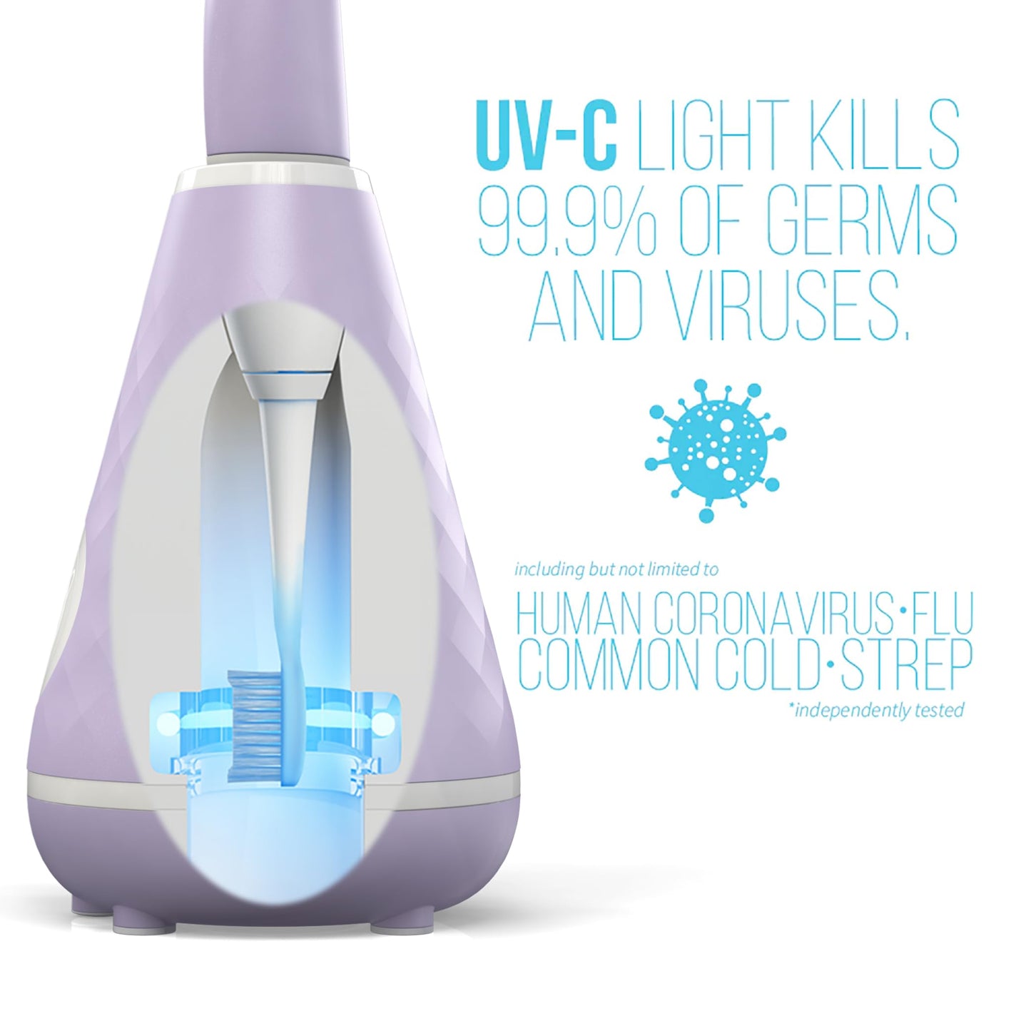 Tao Clean UV Sanitizing Sonic Toothbrush and Cleaning Station, Electric Toothbrush, Dual Speed Setting, White