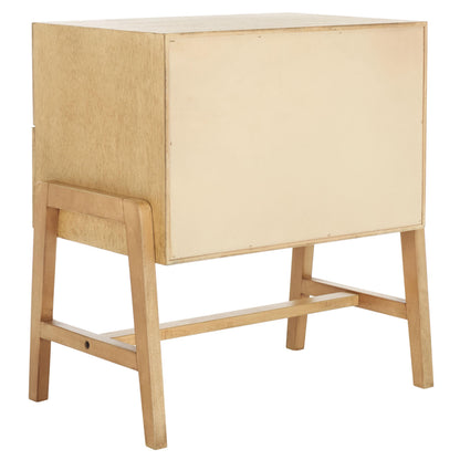 SAFAVIEH Home Collection Tiona Natural/Brown 2-Drawer Accent Table Nightstand