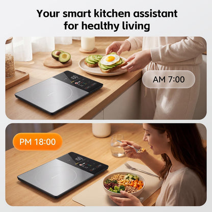 WARMKEY TFT Dual Display Smart Nutrition Scale with App, Tracks Calories, Fat, Carbs & Protein, 1g Precision, 5kg/11lb, 50 Foods 24 Nutrients, for Meal Prep, Keto & Healthy Diet