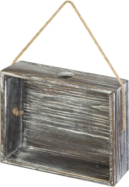 MyGift Wall Mounted Torched Wood Wine Cork Holder Decor, Beer Bottle Cap Holder, Decorative Shadow Box