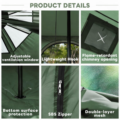 ShinHye 16.4ft Bell Tent for Glamping & Camping – Waterproof Canvas with Stove Jack, Removable Floor & 8 Mesh Windows (Fits 6-8 People)
