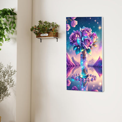 5D DIY Large Size Diamond Art Painting Bunch of Flowers Diamond Full Diamond Handmade Diamond Art Painting Embroidery Mosaic Art Home Decoration Gift 40x70cm/15.75x27.5in