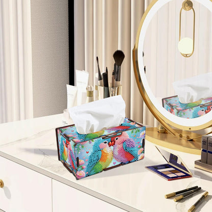 DIY Diamond Painting Tissue Box kit, Bird Shaped Tissue Box with Pull-Out Opening, Suitable for Home and Office Decoration, Ideal as a Handmade Art Gift for Adults