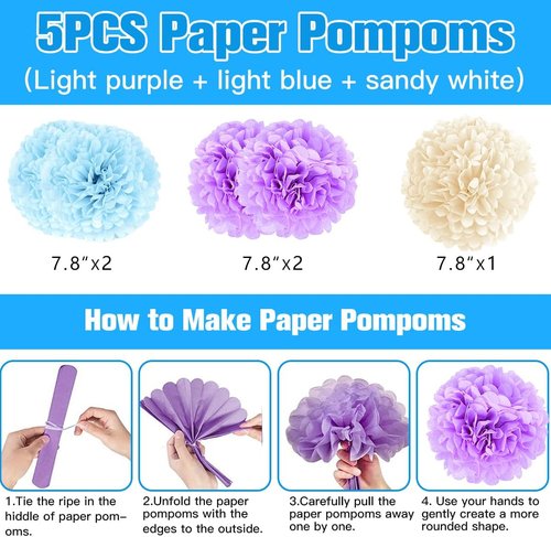 Birthday Decorations for Girls - 8th Birthday Party Supplies with Balloons, Crown & Banner