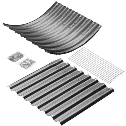 Land Guard 8x4x3ft Oval Galvanized Raised Garden Beds, Large-Capacity Metal Planter Box Outdoor, Durable Deep Raised Garden Bed 3ft Tall, Raised Beds for Gardening Vegetables, Modern Gray