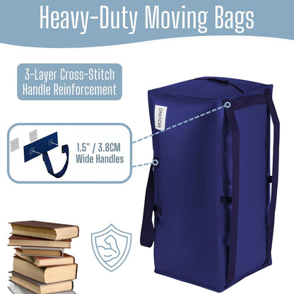 VENO Heavy Duty Moving Bags - Extra Large 2 Pack with Backpack Straps & Zippers | Ideal for College Dorm Essentials
