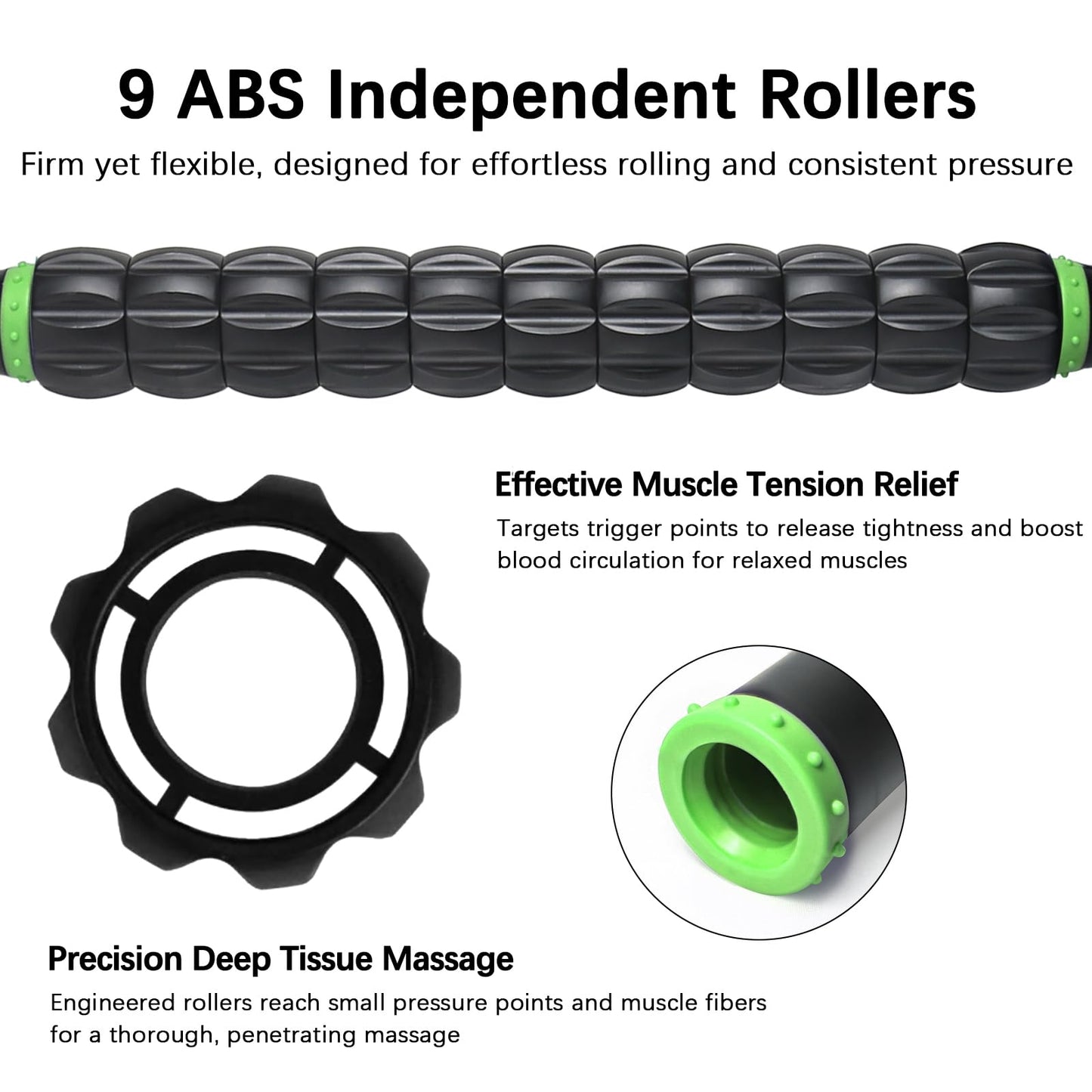 Muscle Roller, Massage Roller Stick for Athletes, Help Reducing Muscle Soreness Cramping Tightness Leg Arms Back Calves Muscle Massager