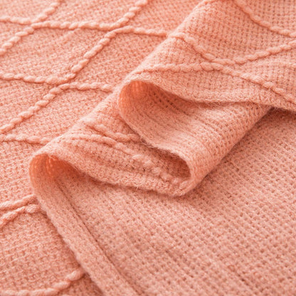 Homiest Cozy (50" 60", Decorative Knitted Throw Blanket with Fringe Soft & Tassel Blanket for Couch Sofa Bed x Coral)