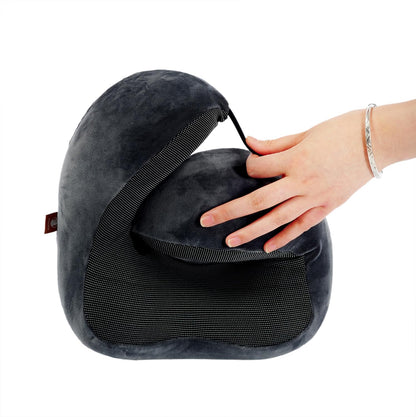 Memory Foam Travel Pillow, Neck Pillow with 360-Degree Head Support, Comfortable and Lightweight, Ideal for Sleeping on Airplane, Car, Train, Bus and Home Use, Comes with Storage Bag (Black)